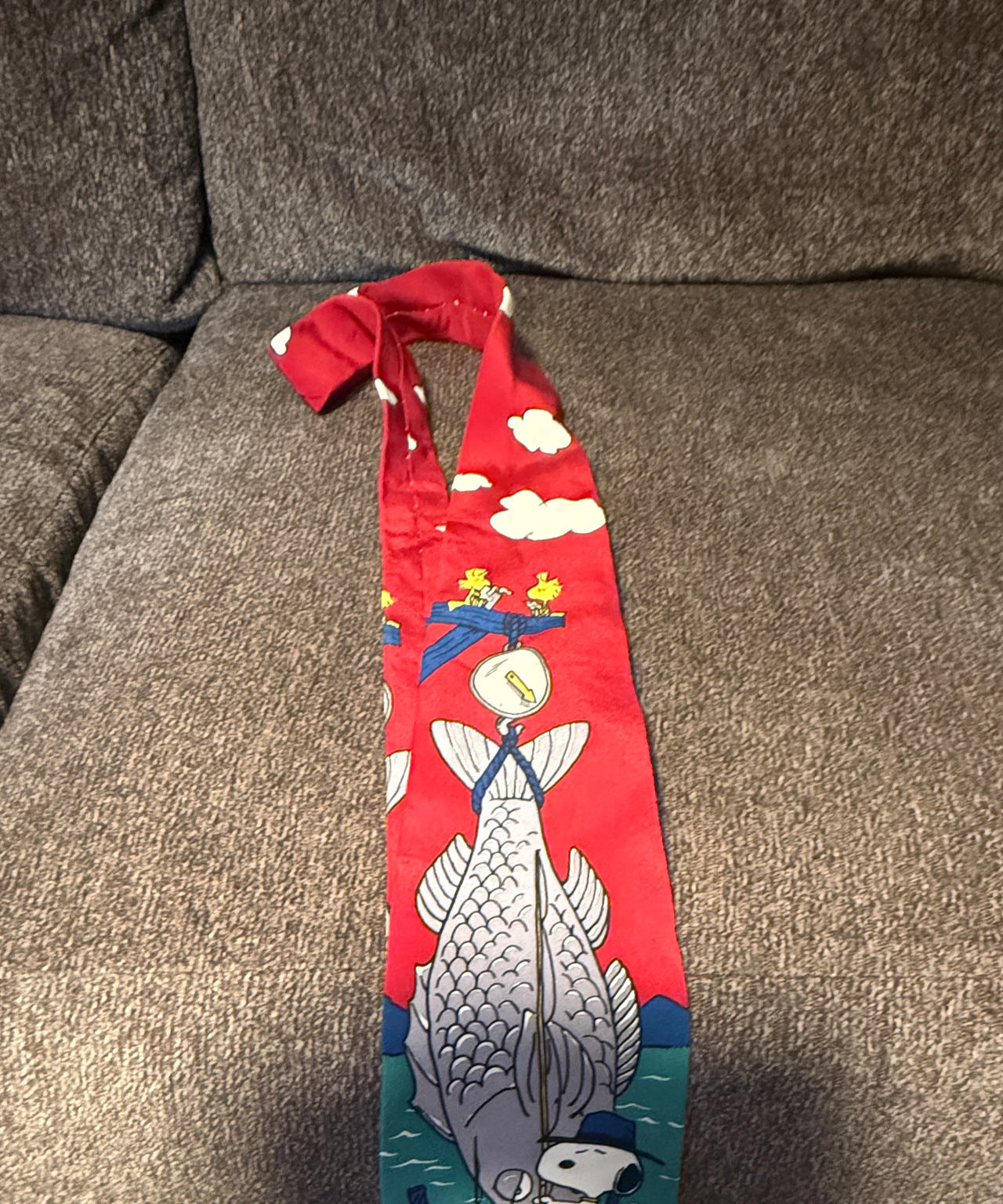 Vintage Peanuts Snoopy Fishing Tie