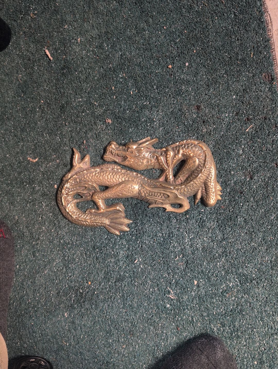 Vintage Brass Dragon Wall Hanging Decor