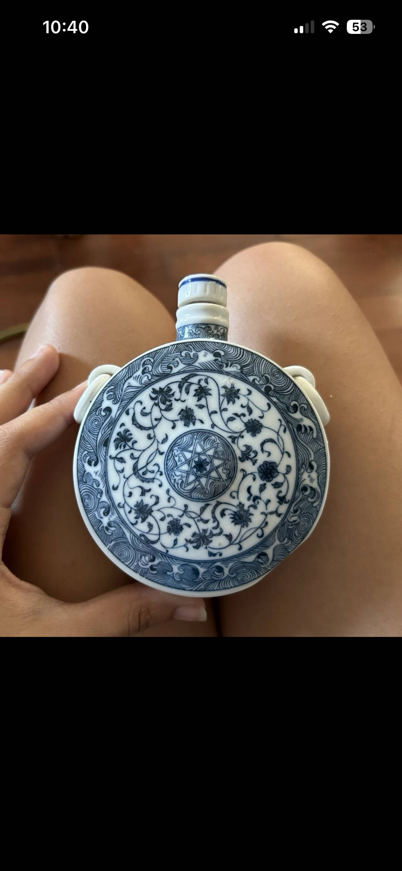 Blue and White Porcelain Moon Flask Canteen
