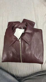 Ennio Faux-Leather Bomber Jacket Mahogany - Image 3