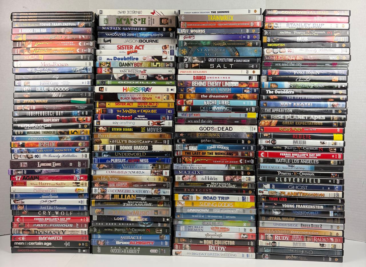 Huge DVD Lot 150+ Movies Action Comedy Disney Star Wars Matrix Bourne Mixed
