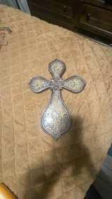 Amber Wood Cracked Glass Wall Cross - Image 1
