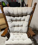 Traditional Wooden Rocking Chair with Cushions - Image 3