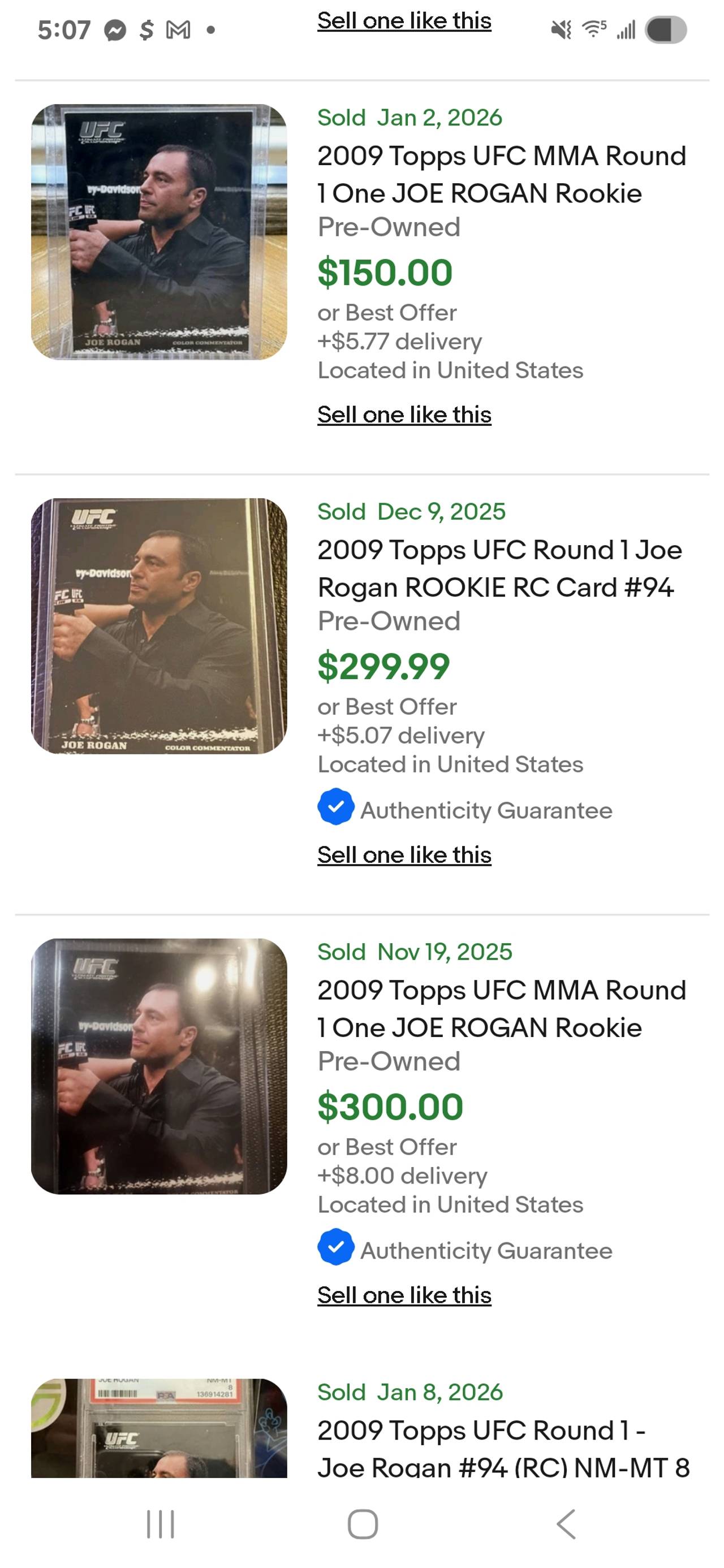 2009 Topps UFC Joe Rogan #98 Trading Card