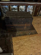 Antique Wood and Metal Steamer Trunk - Image 1
