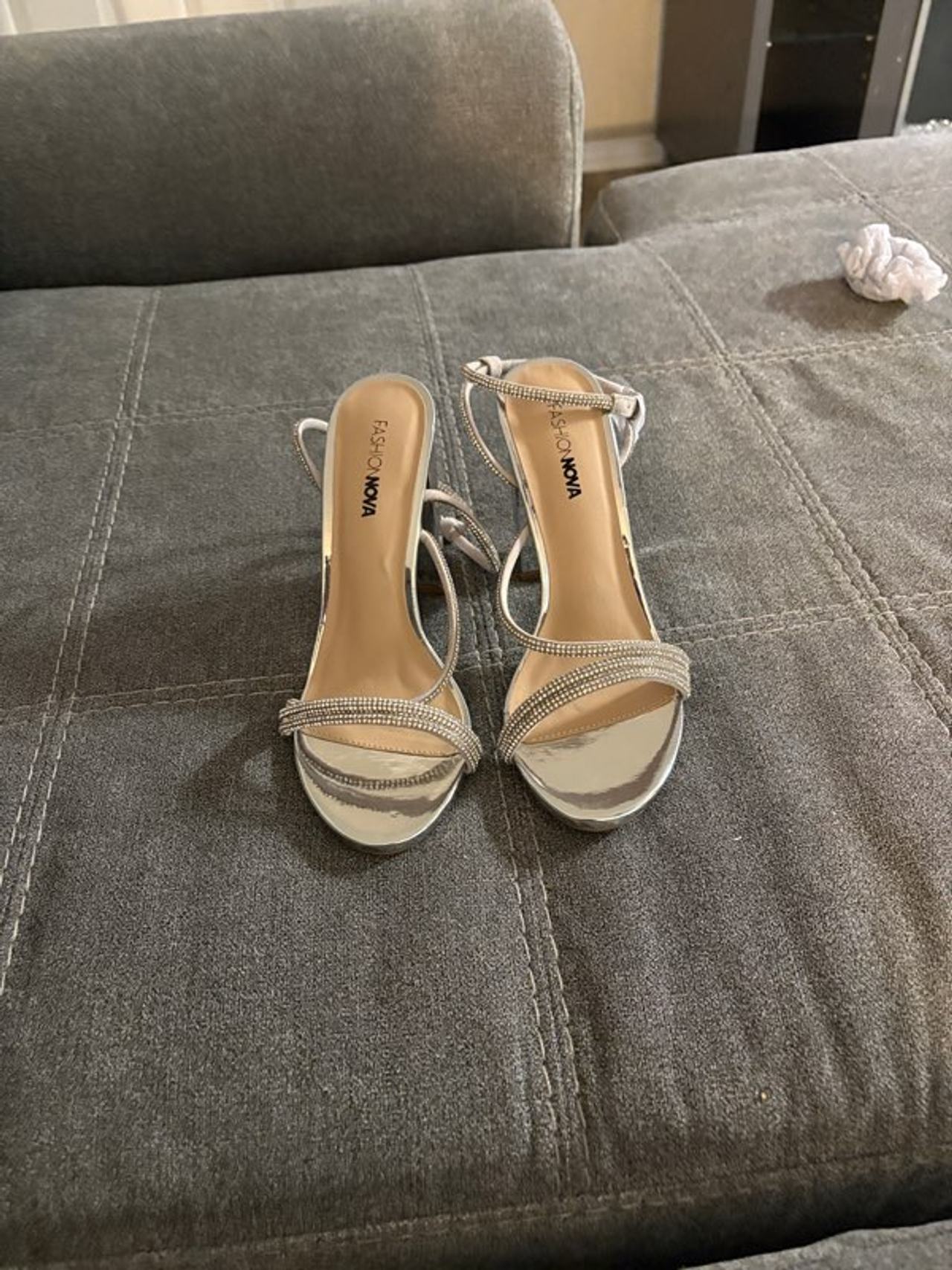 Fashion Nova Rhinestone Heeled Sandals