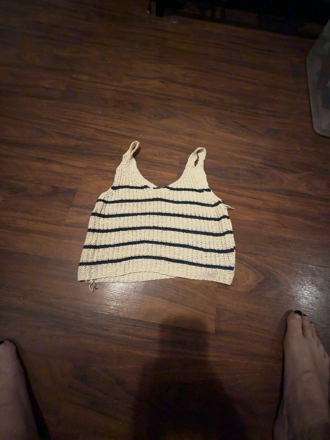 Garage  Women's Crochet-Stitch Stripe Tank Top small