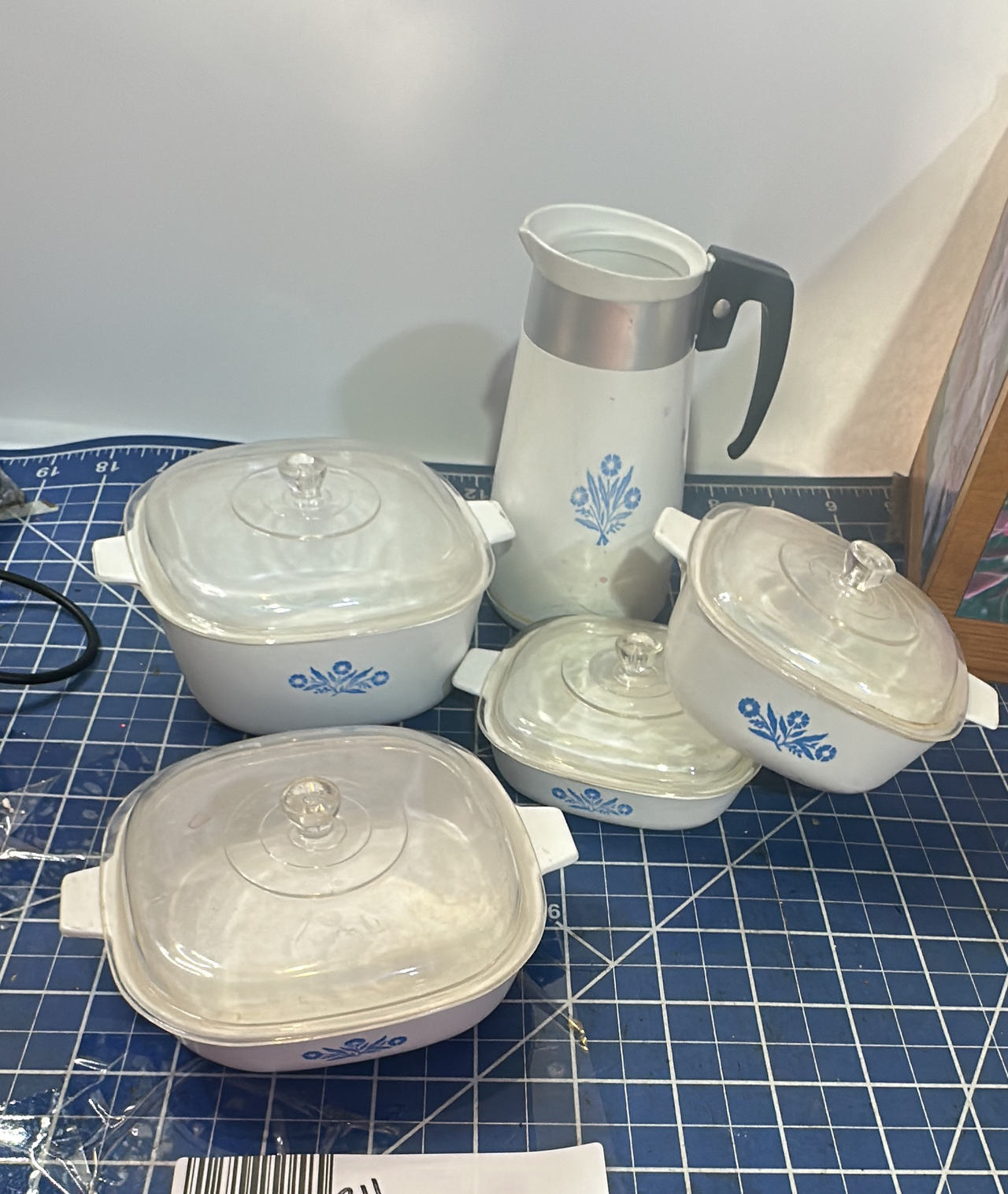 Pretend play Play dishes CorningWare Cornflower Blue Casserole vtg 1980s.