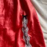 Victoria Secret Coral Satin-Feel Slip Dress with Lace Details - Image 2