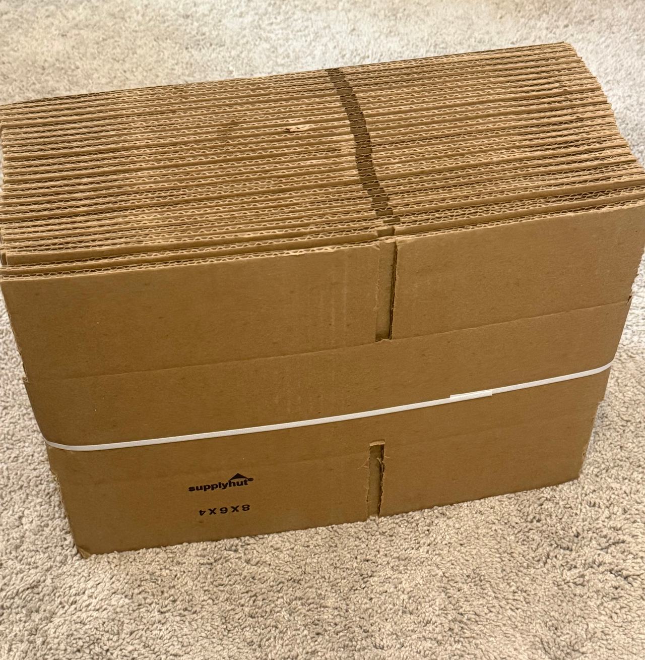 SupplyHut 8x6x4 Corrugated Cardboard Shipping Boxes (Pack of 25)