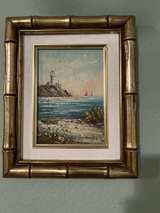 Brian Roche Nautical Oil Paintings in Faux Bamboo Frames - Image 4