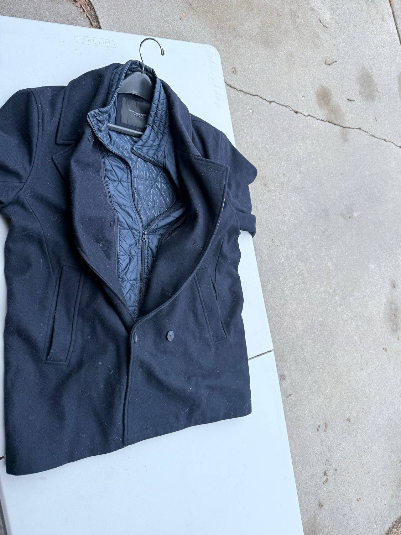 Marc New York Wool Blend Peacoat with Bib