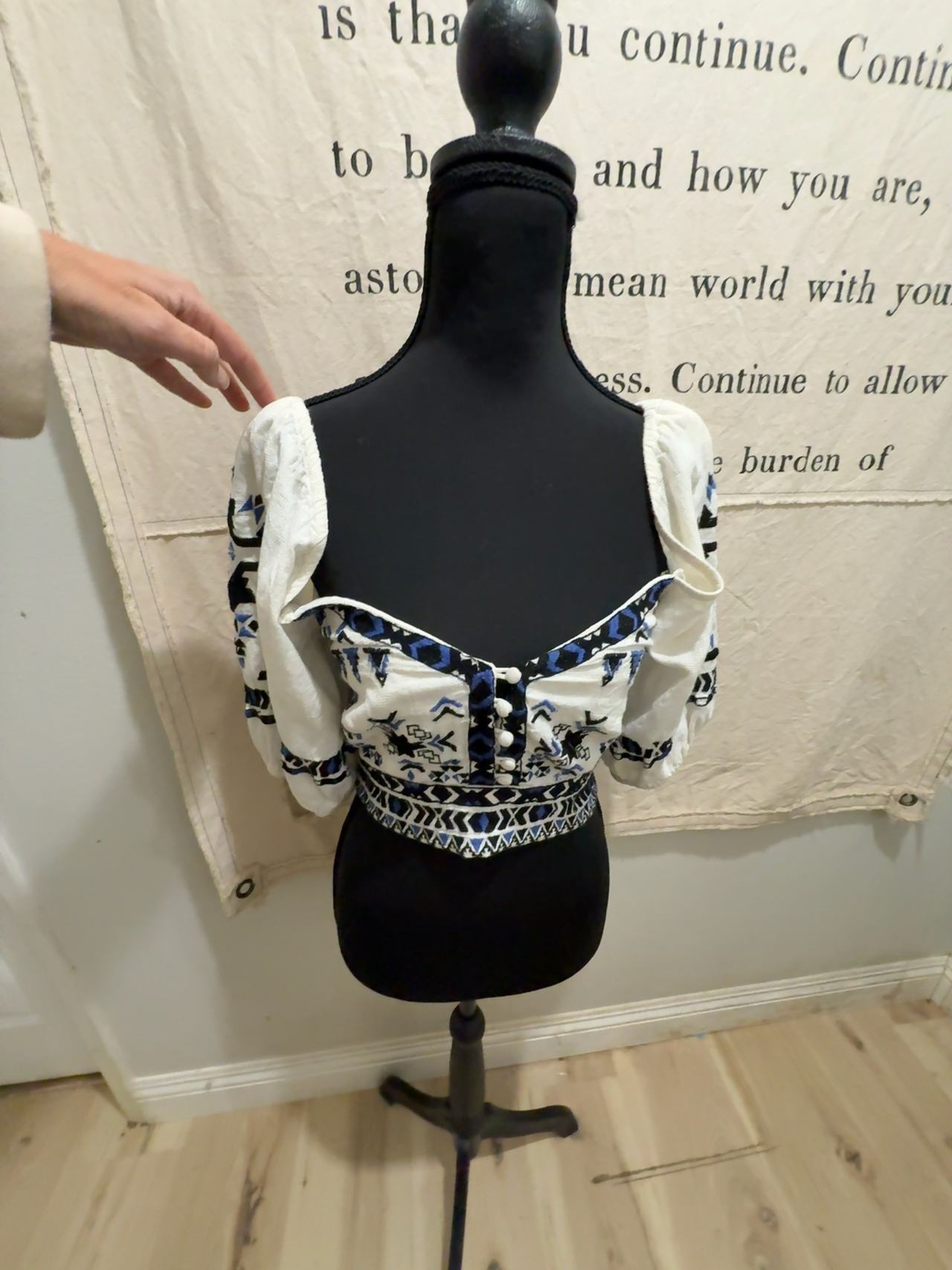 Anthropologie Puff Sleeve Deco Blouse