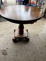 Round Wooden Pedestal Side Table - Image 4