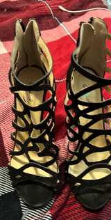 Qupid Strappy Cage Gladiator Heels - Image 1