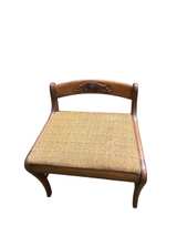 Vintage Carved Wood Vanity Stool - Image 2