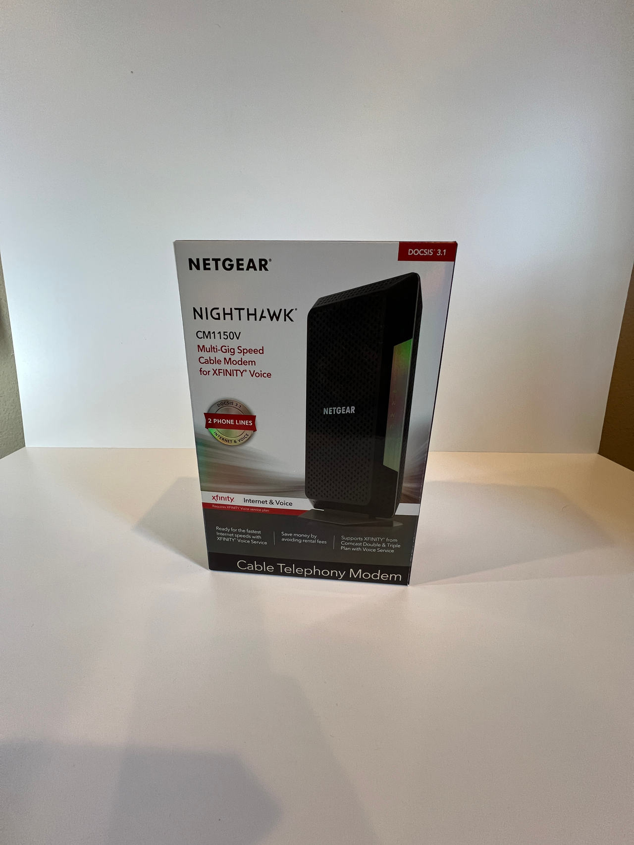 NETGEAR Nighthawk CM1150V Multi-Gig Cable Modem for Xfinity Voice