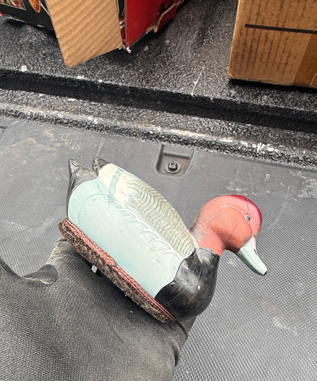 Vintage Redhead Duck Decoy Figurine