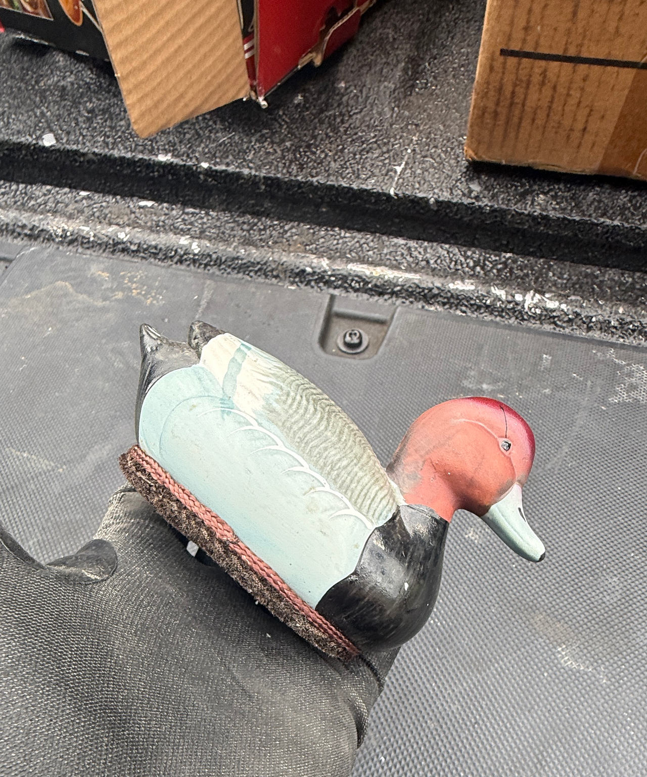 Vintage Redhead Duck Decoy Figurine