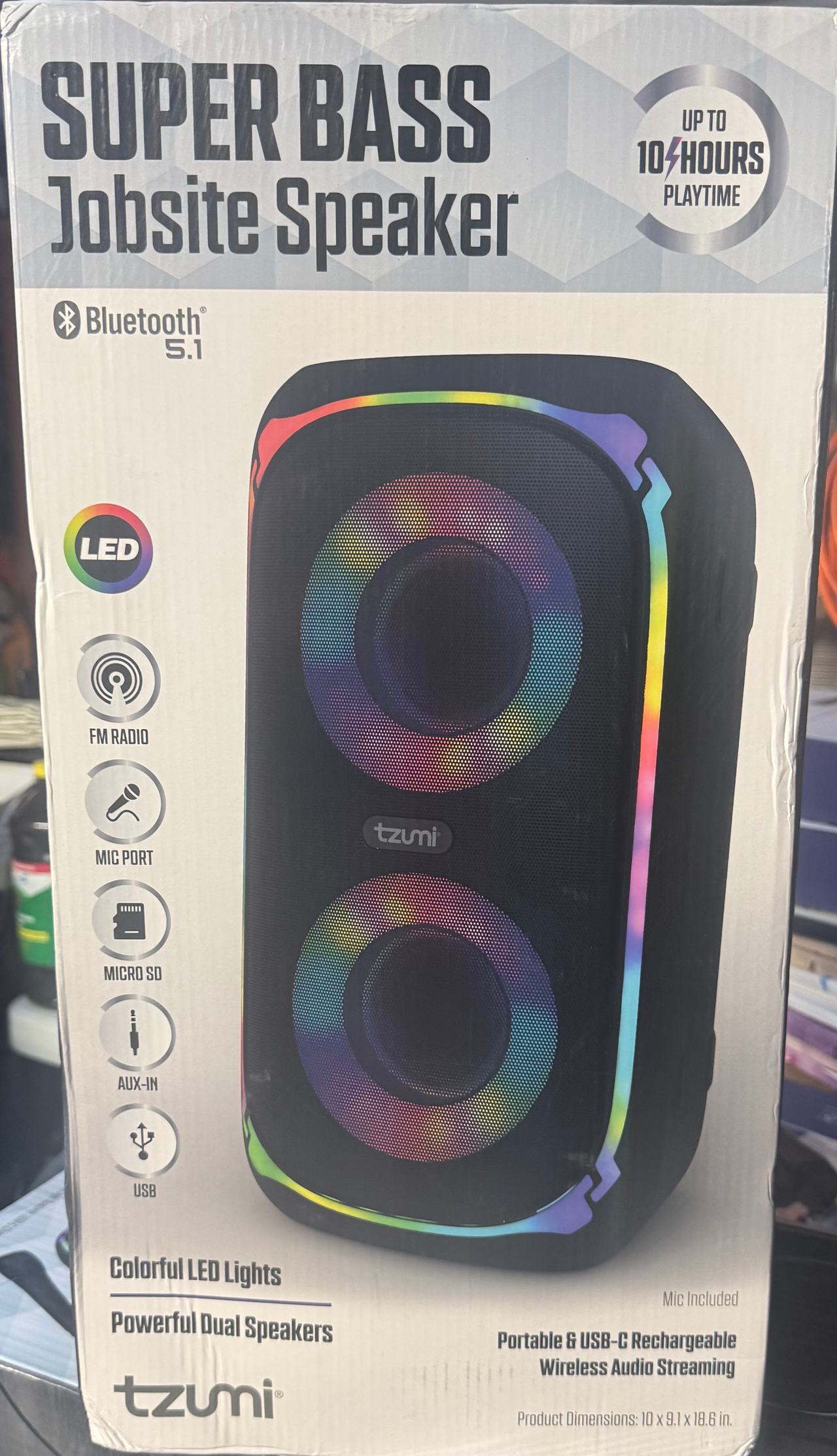 Tzumi Super Bass Jobsite Speaker