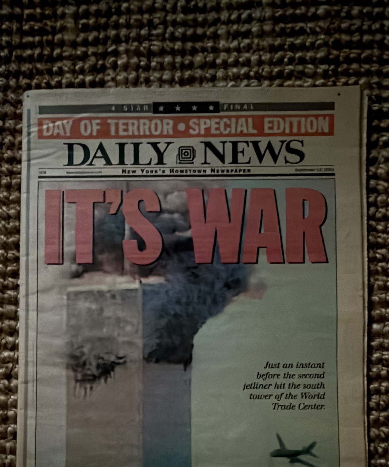 Daily News September 12, 2001 "IT'S WAR" Special Edition Newspaper