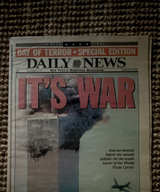 Daily News September 12, 2001 "IT'S WAR" Special Edition Newspaper - Image 1
