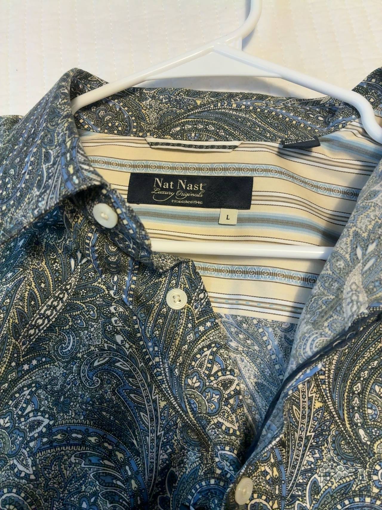 Eton Blue Paisley Twill Shirt