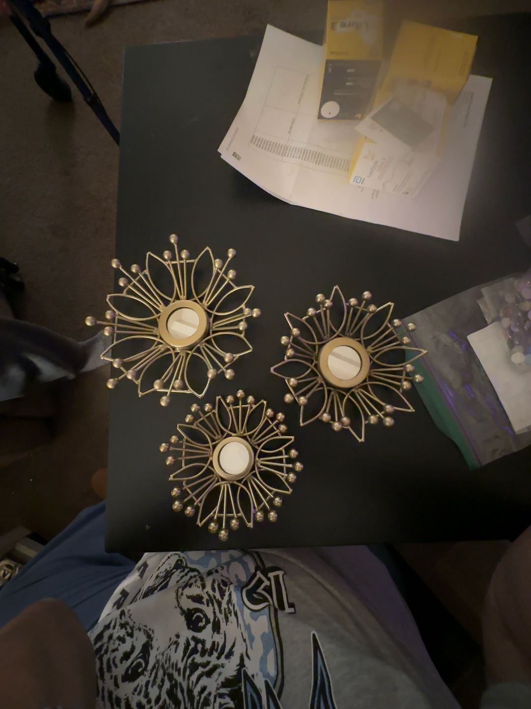 Garden Deco Sunburst Gold Metal Wall Mirrors