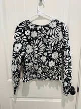 Ann Taylor Floral Smocked Waist Long Sleeve Top - Image 1