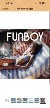 FUNBOY Blue Stripe Inflatable Chaise Lounger - Image 5
