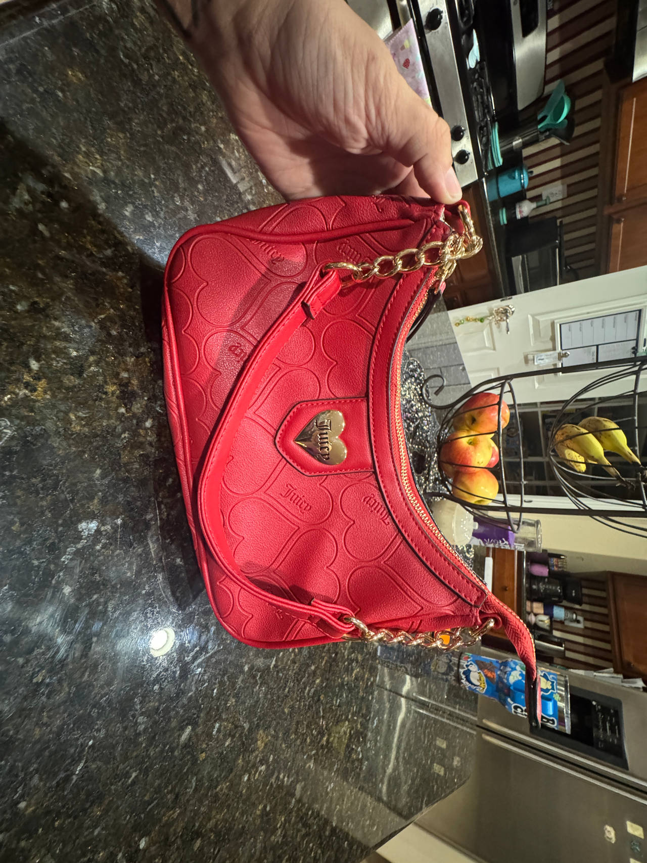 Juicy Couture Heart Embossed Shoulder Bag