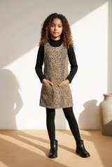 Tinseltown Girls Leopard Print denim Dress sz Medium New with tags - Image 2
