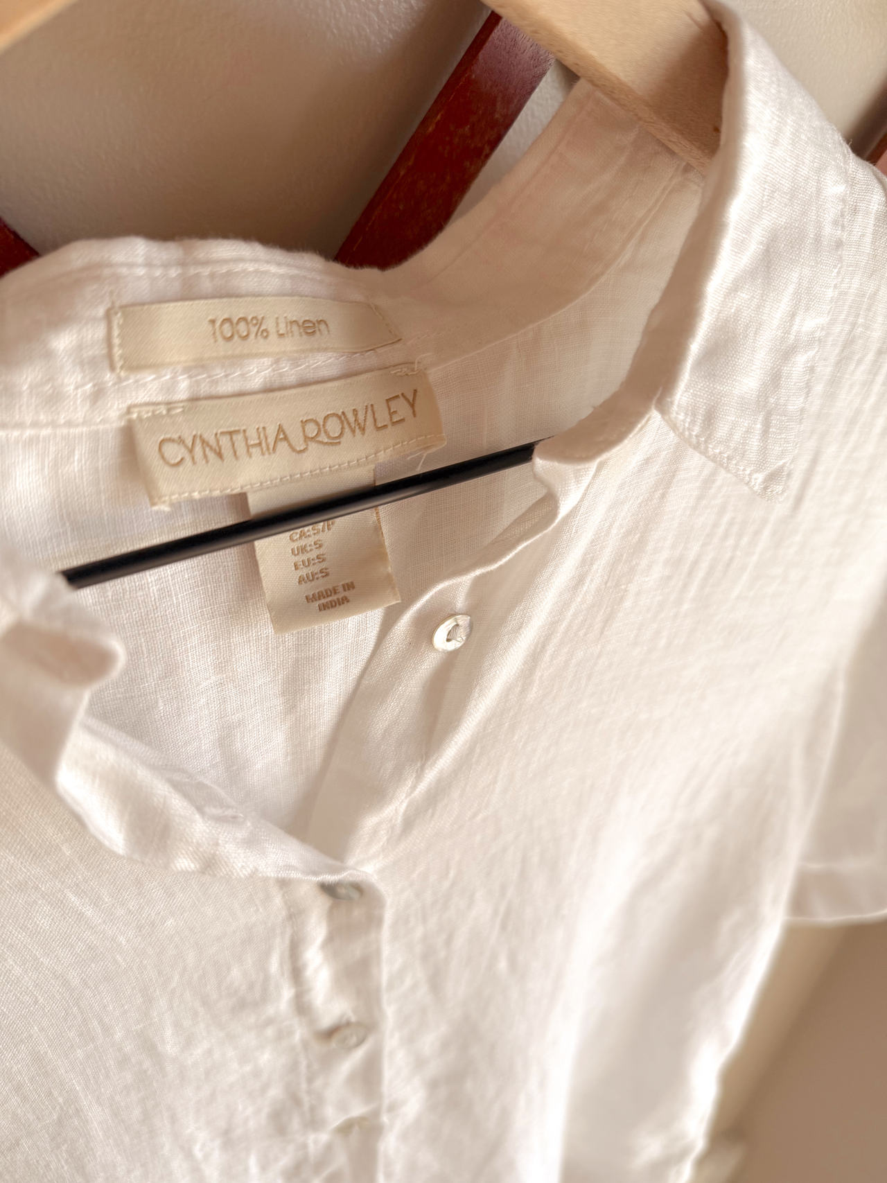 Cynthia Rowley 100% Linen Short Sleeve Shirt