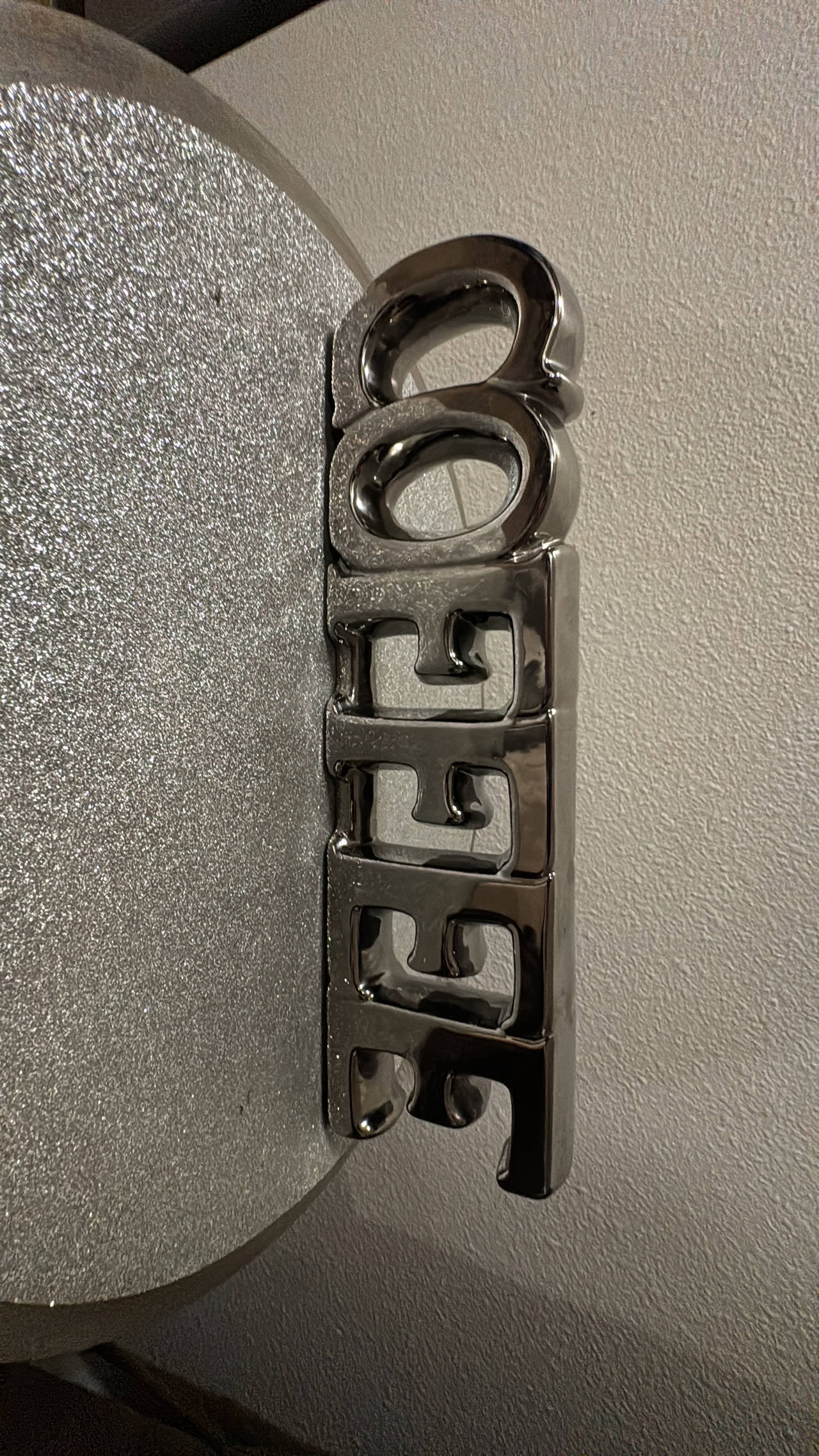 Silver Ceramic Coffee Tabletop Sign