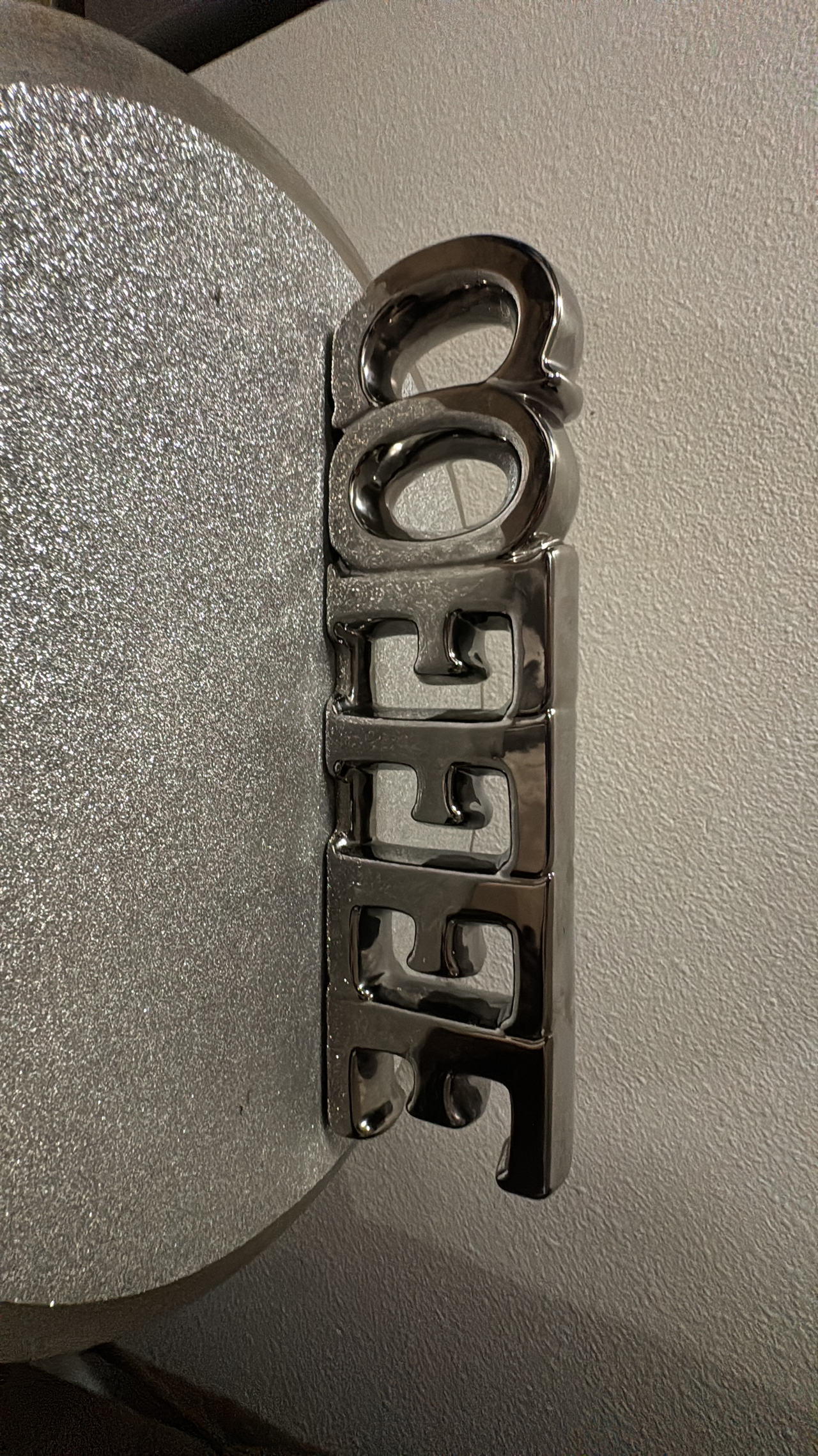 Silver Ceramic Coffee Tabletop Sign