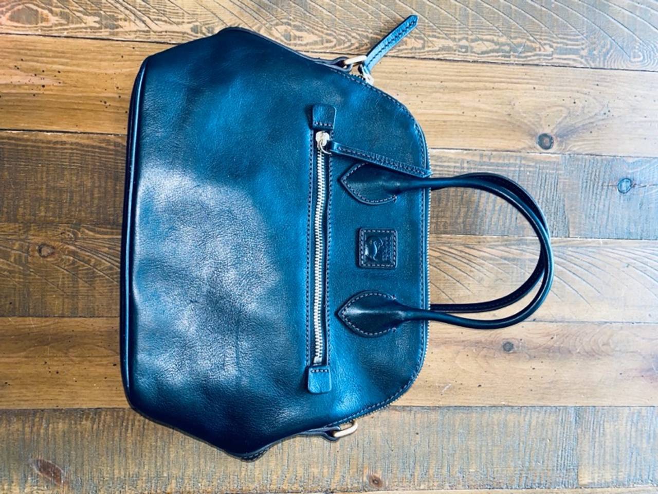 Dooney & Bourke Florentine Leather Domed Satchel Black