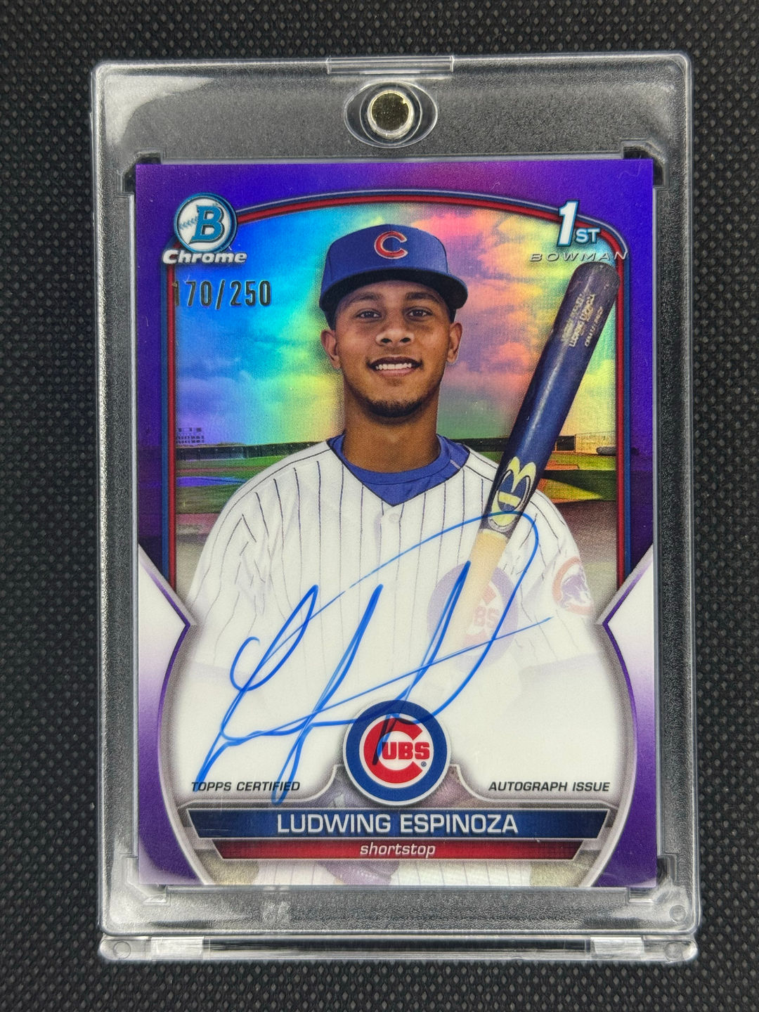 2022 Bowman Chrome 1st Bowman Autograph Purple Refractor Ludwing Espinoza /250