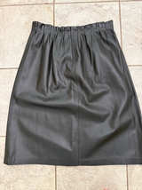 Nicole Farhi Black Leather Gathered Waist Skirt - Image 1