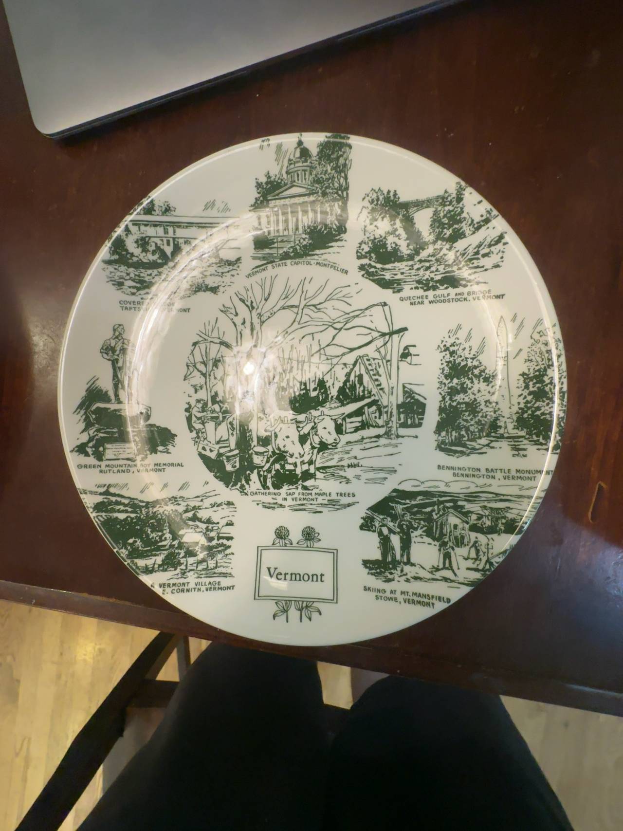Vermont Souvenir Plate Vintage Ceramic