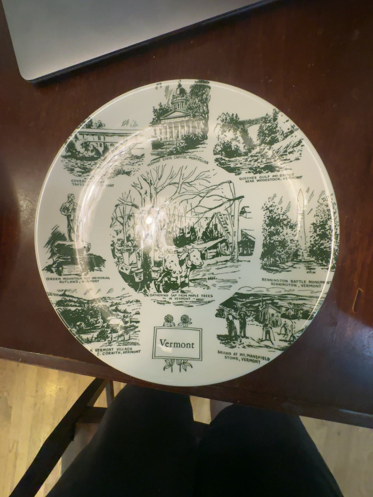 Vermont Souvenir Plate Vintage Ceramic