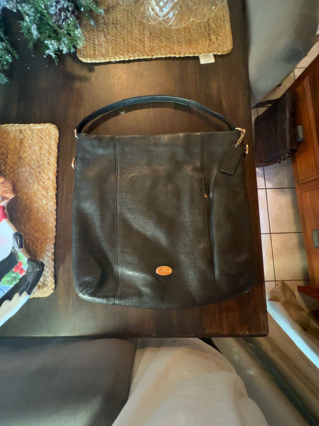 Coach Isabelle Crossbody Handbag Black Leather
