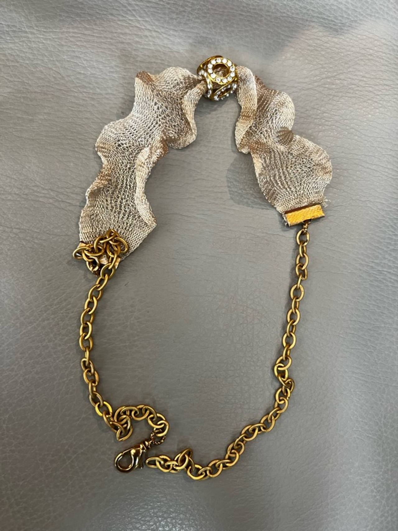 Chanel Faux Pearl Twist Chain Necklace