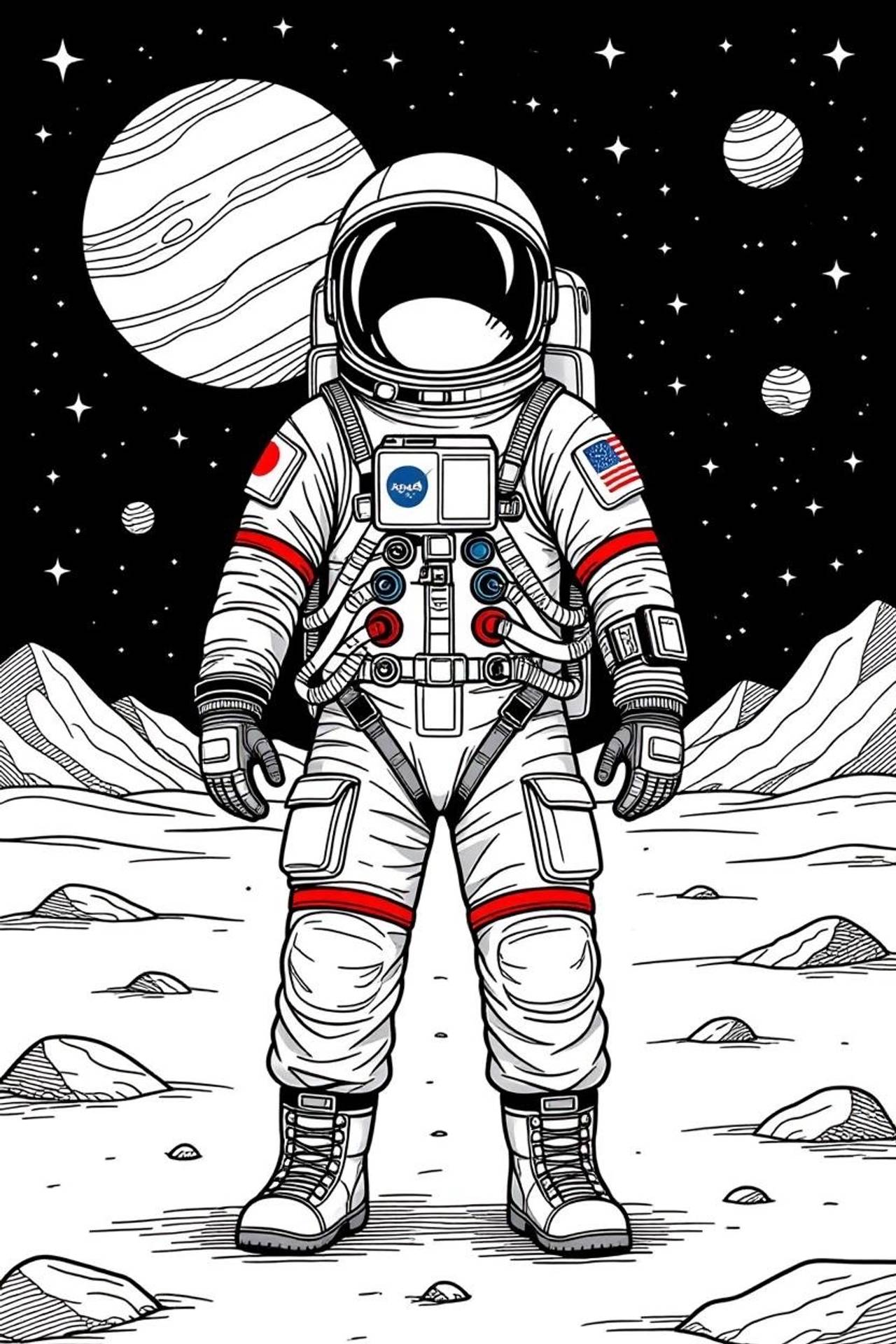 NASA Astronaut Suit Coloring Book JPEG