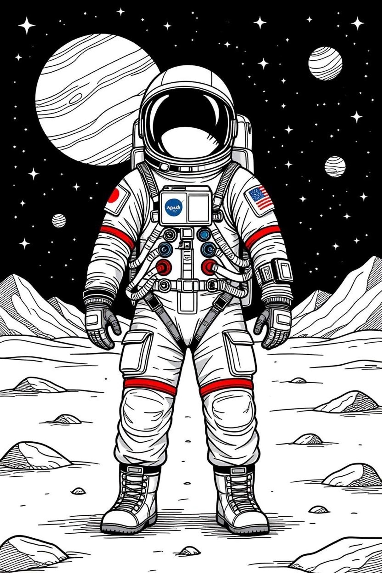 NASA Astronaut Suit Coloring Book JPEG