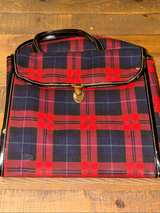 Vintage Plaid Clutch with Kiss Lock MCM Lunchbox Picnic  - Image 1