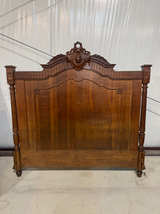 Antique Victorian Style Carved Oak Headboard - Image 1