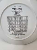 Danbury Mint Johnny Unitas Career Stats Collector Plate - Image 1