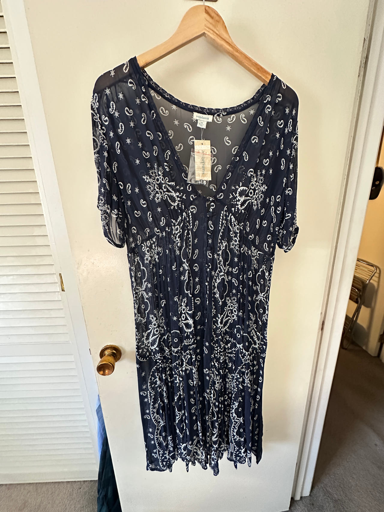 Sundance Paisley Print Sheer Dress