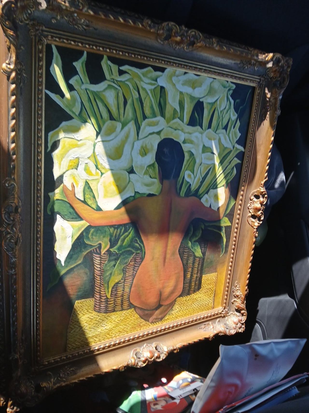 Diego Rivera Nude with Calla Lilies Oil Painting Reproduction