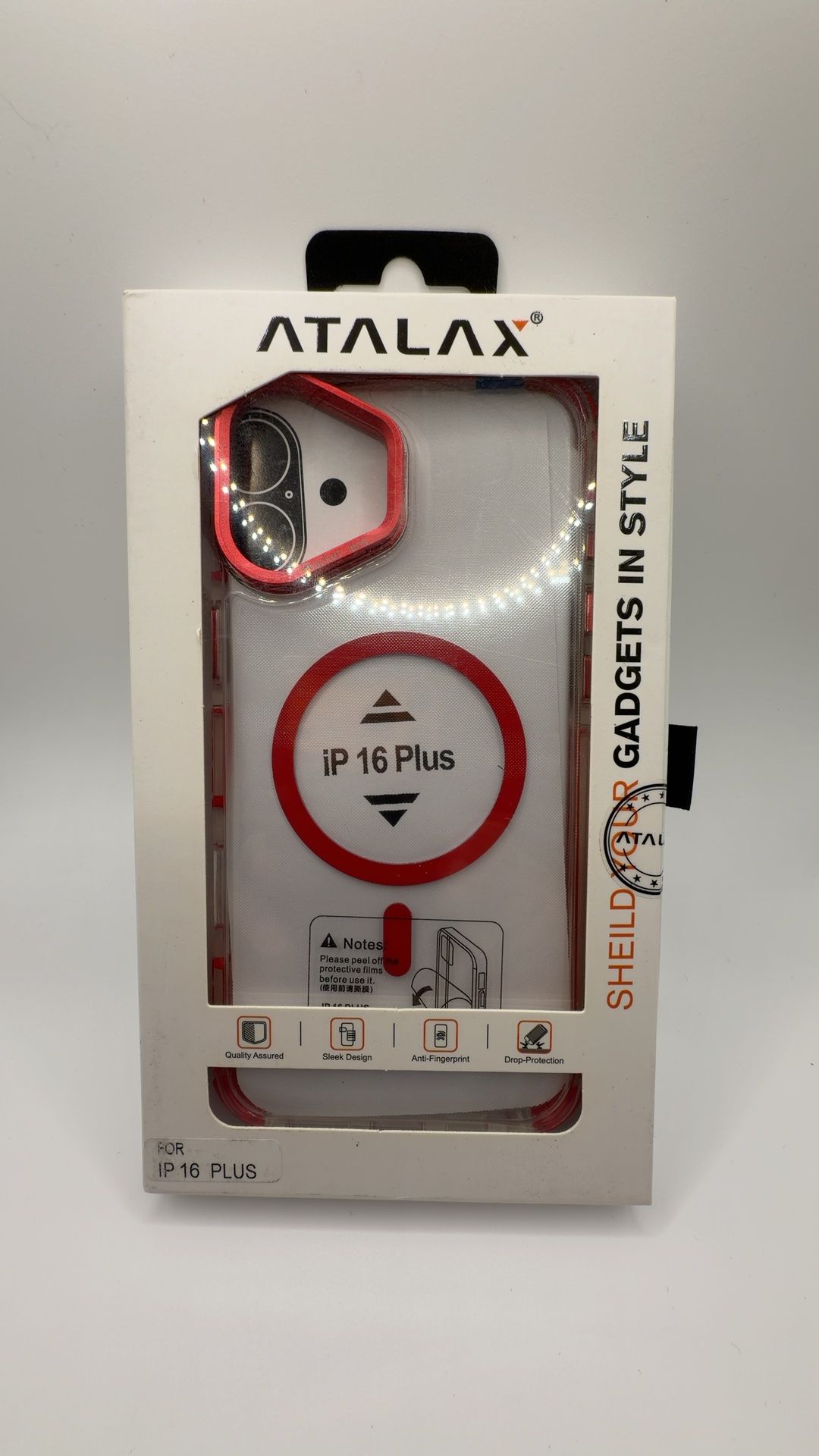 Red and Clear Case for iPhone 16 Plus